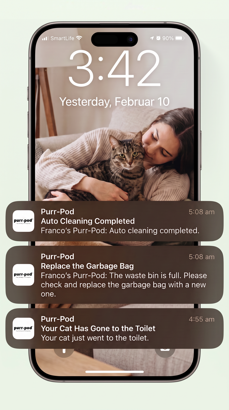 with the Purr-Pod app