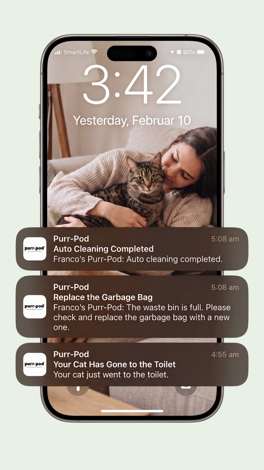 with the Purr-Pod app